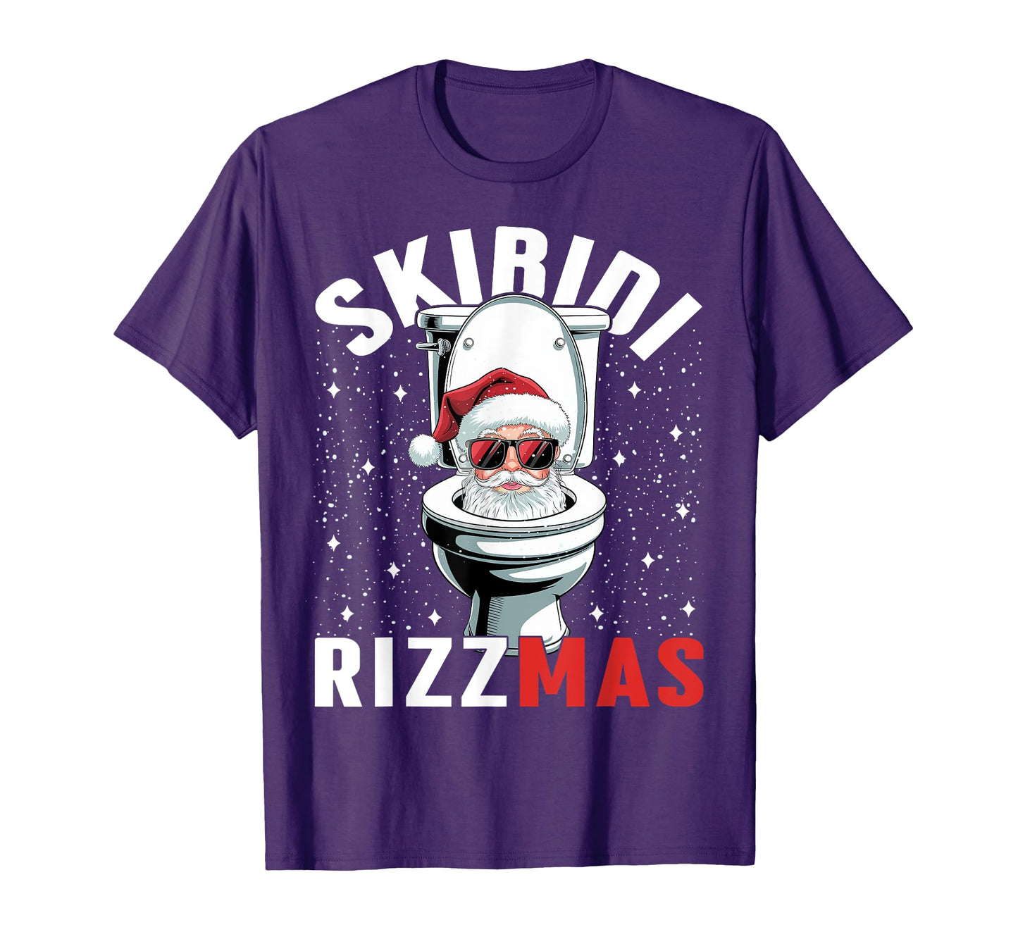 Funny Toilet Santa Skibidi Rizzmas White Elephant Christmas T-Shirt