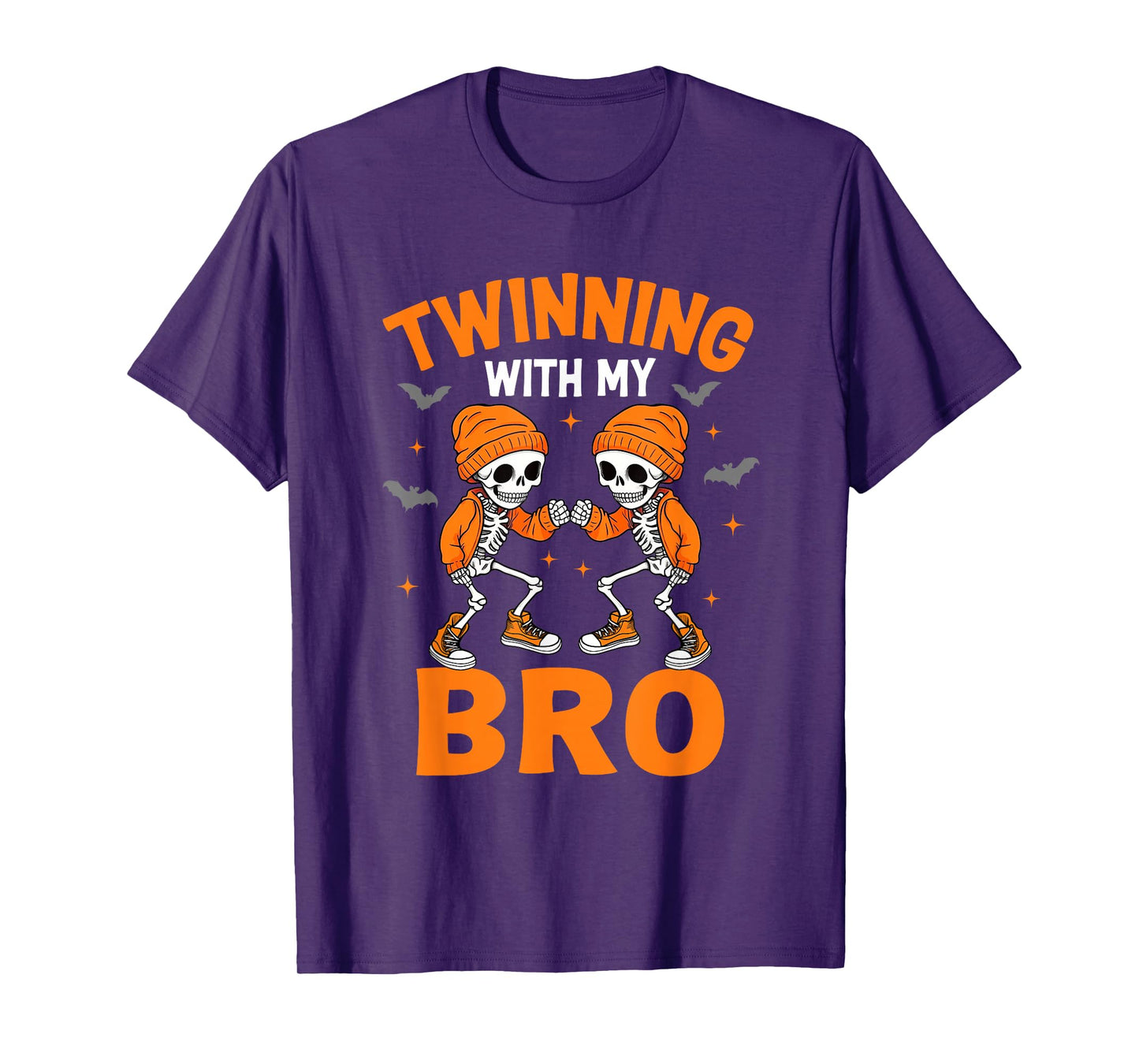 Twin Boys Twinning Halloween Best Friend Matching Skeleton T-Shirt