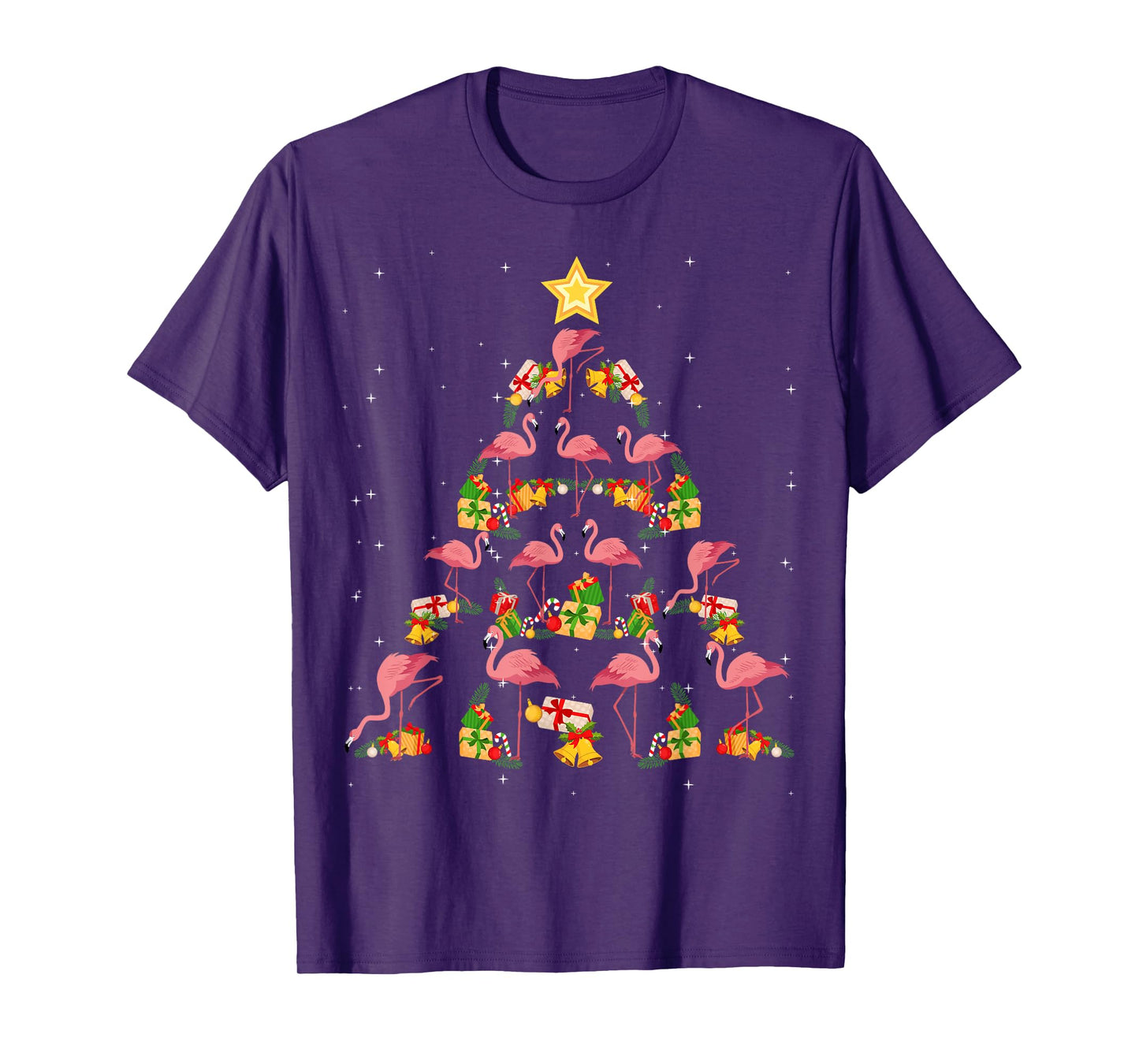 Christmas Santa Hat Pink Flamingo Xmas Holiday Nativity T-Shirt