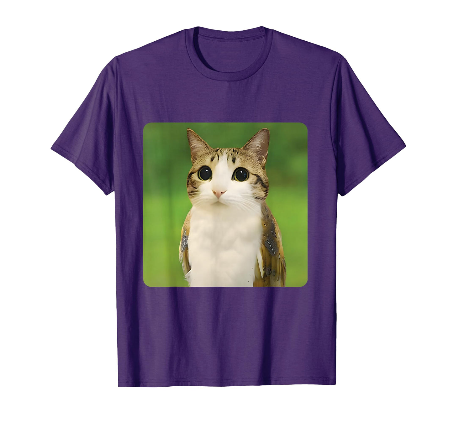 Cat Owl Funny Cursed Internet Trendy Cat Cute Meme Brainrot T-Shirt