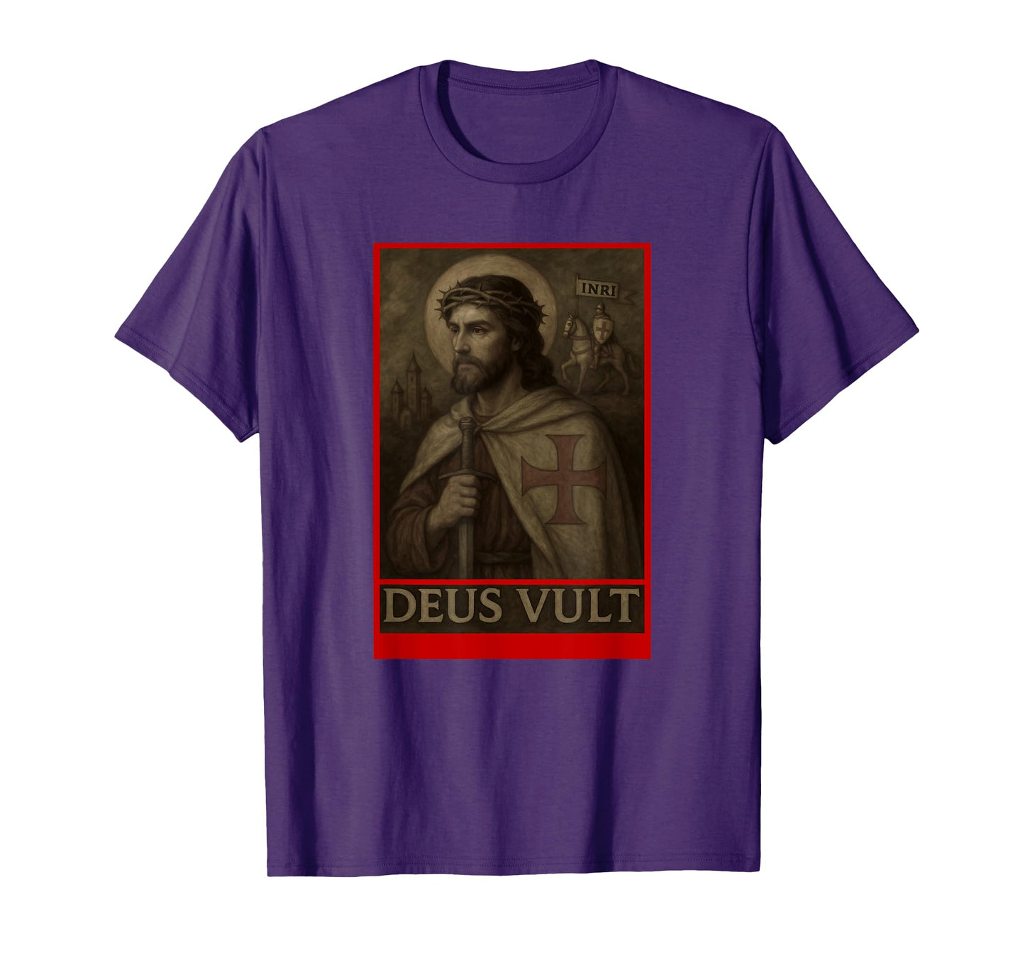 Jesus Knights Templar Crusades Deus Vult Crusaders T-Shirt
