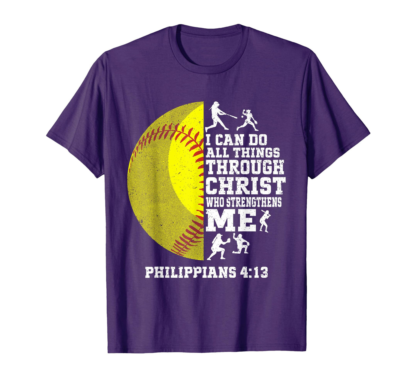 I Can Do All Things Through Christ Softball Christian T-Shirt