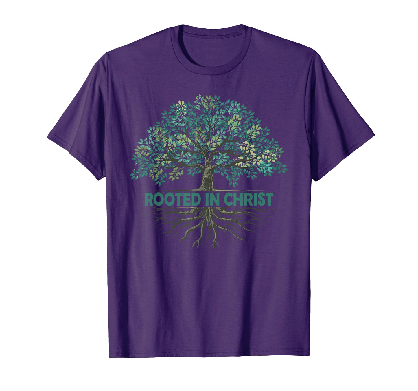 Rooted In Christ Tree God Roots Jesus Christians T-Shirt