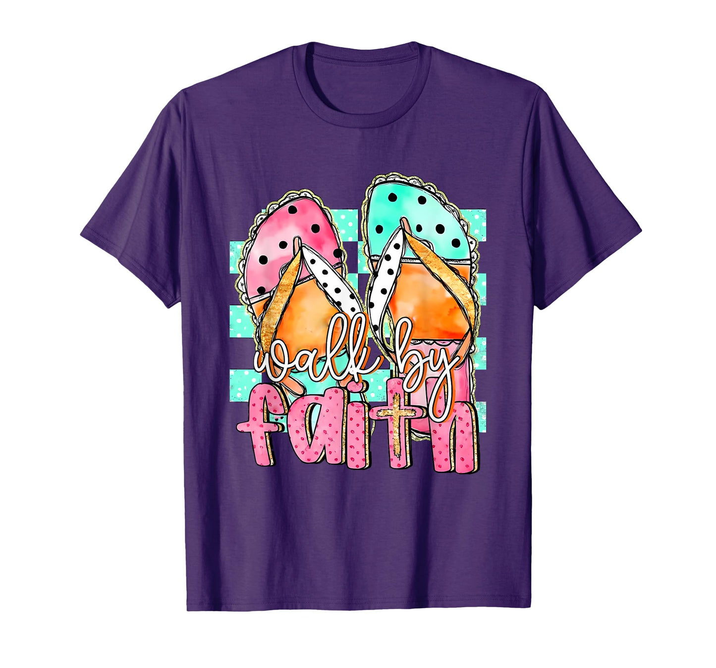 Walk By Faith Jesus Summer Bible Verse Christian Gift T-Shirt