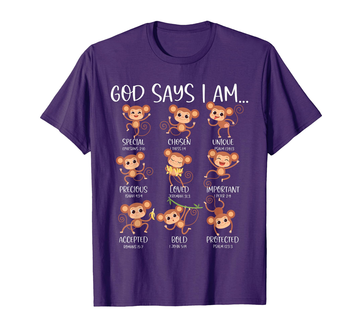 God Say I Am Love Monkeys Cute Bible Quotes Cute Monkey Love T-Shirt