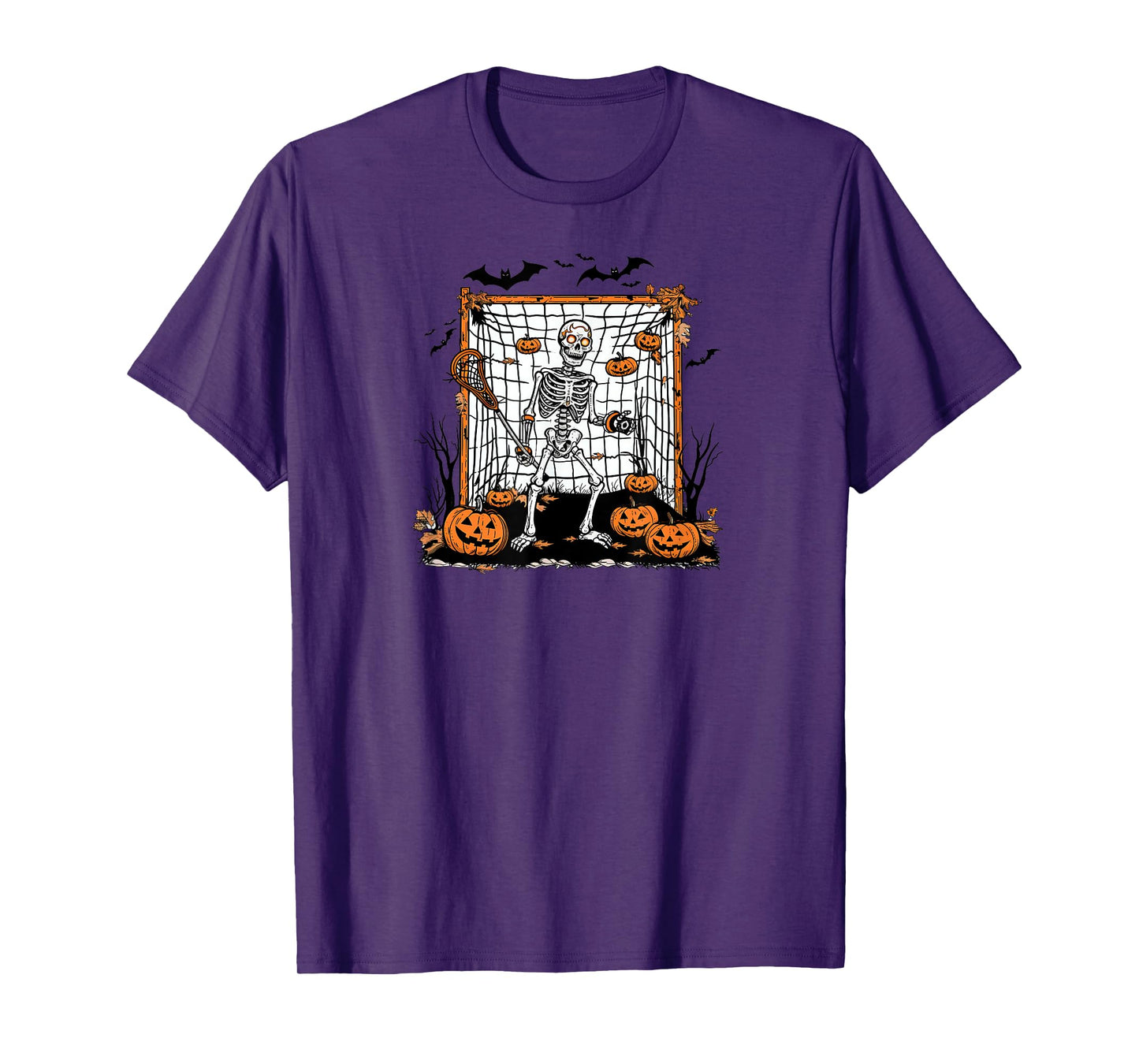 Halloween Lacrosse Skeleton Goalie T-Shirt