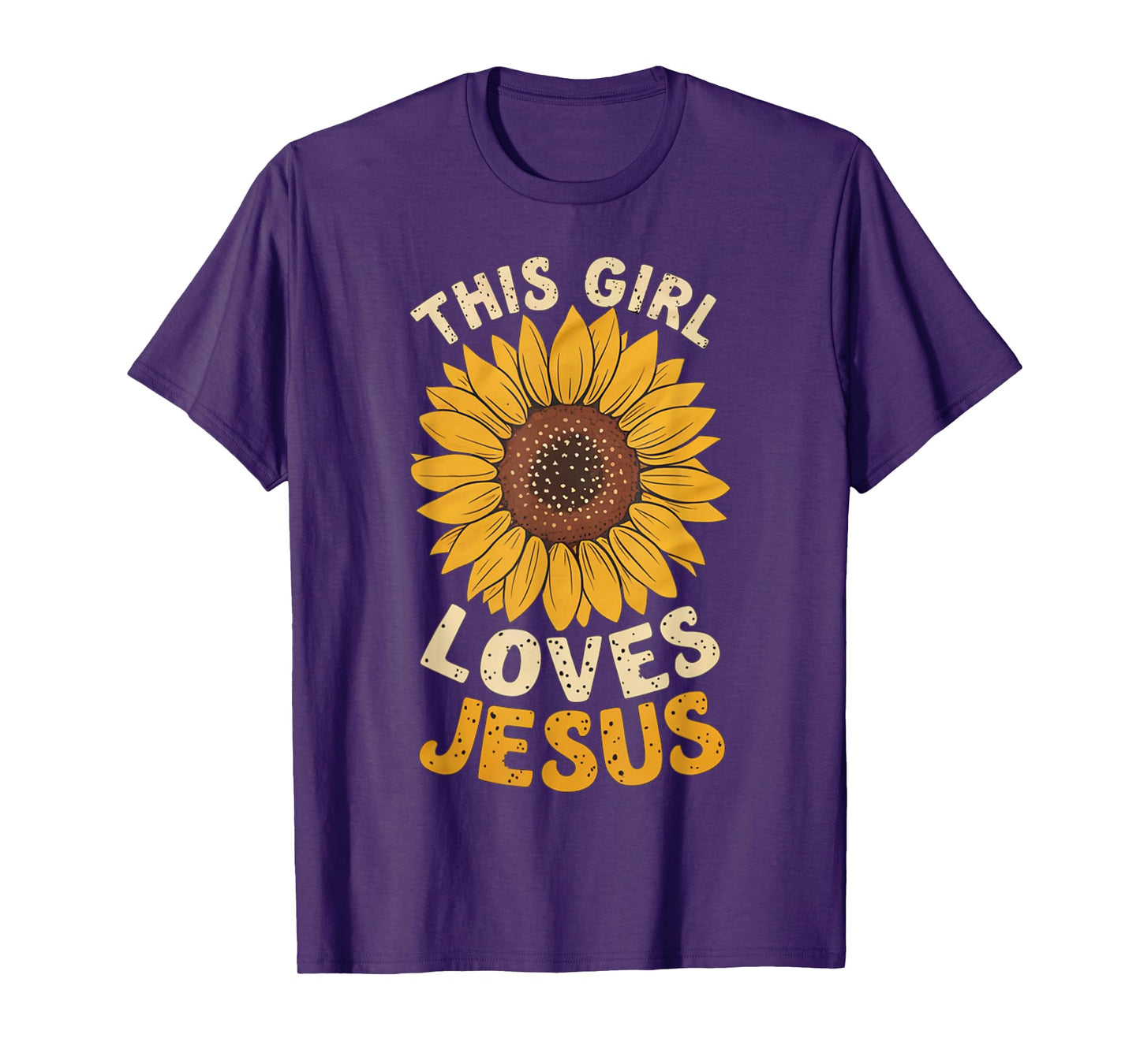 Sunflower This Girl Loves Jesus Women Christian T-Shirt