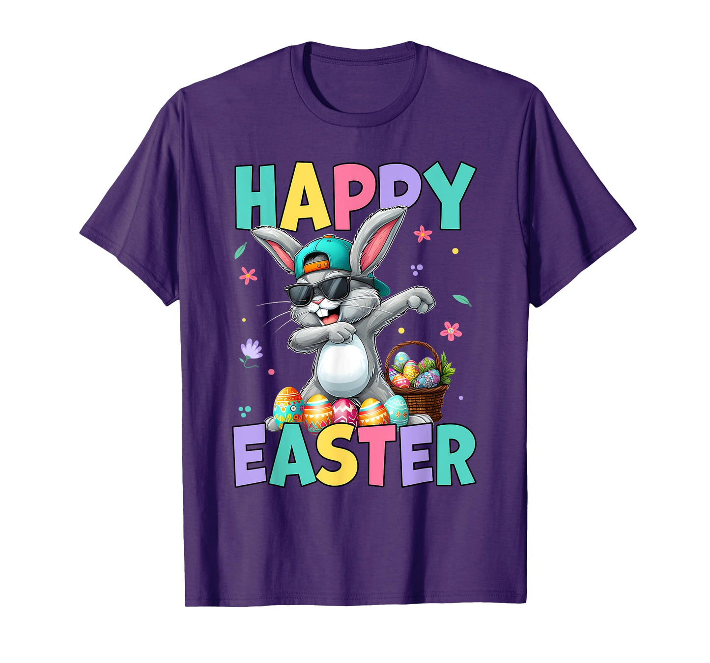 Dabbing Bunny Rabbit Easter Egg Hunting Boys Kids Toddler T-Shirt