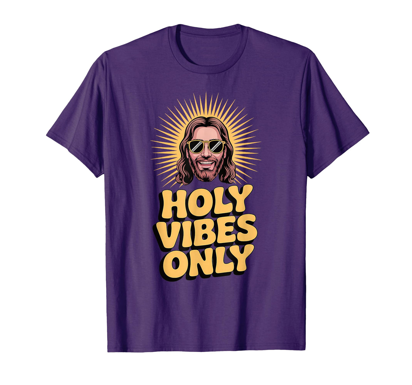 Holy Vibes Only Funny Jesus Religious Christian Faith T-Shirt