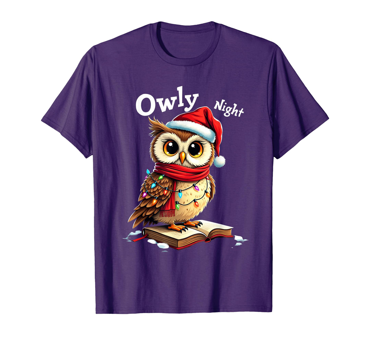 Owly Night Christmas Owl Snowflakes Bible Christian Religion T-Shirt