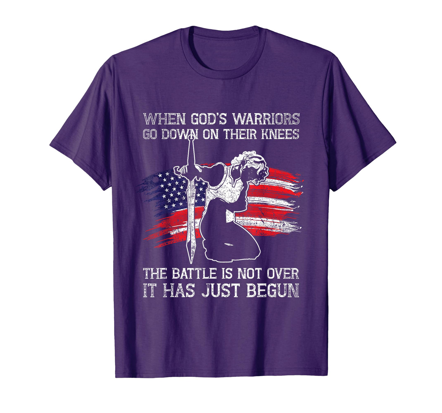 Christian American The Battle Is Not Over Patriotic Prayer Women Men T-Shirt