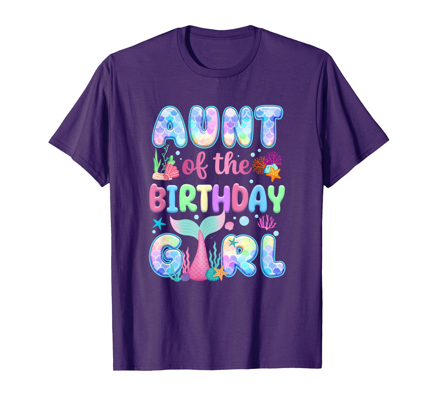 Aunt Of The Birthday Mermaid Girl Family Matching Party T-Shirt