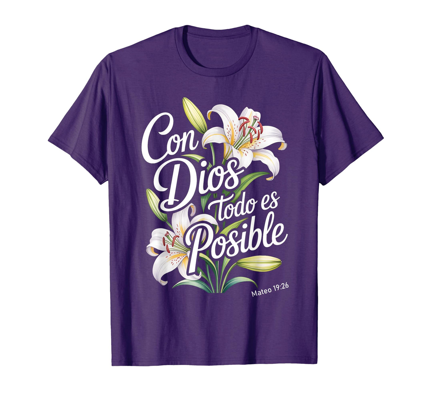 Con Dios Todo ES Posible Shirt Christian Spanish for Womens T-Shirt