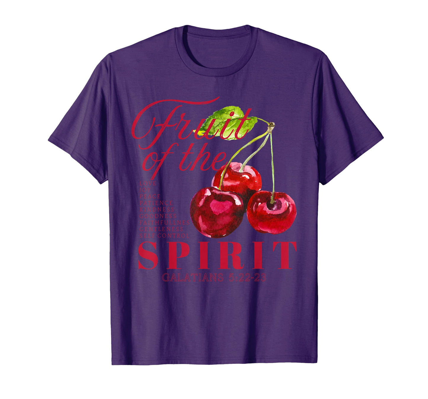 Fruit of The Spirit Christian Religious Bible Verse Cherries T-Shirt