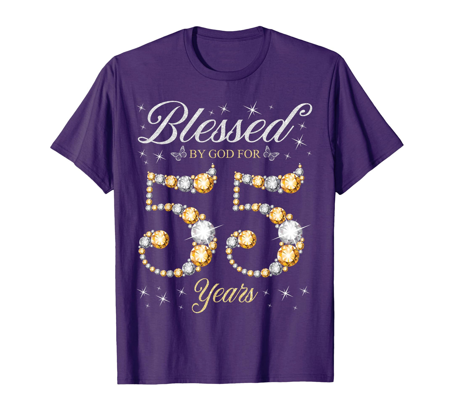 Blessed By God For 55 Years Old 55th Birthday Party T-Shirt
