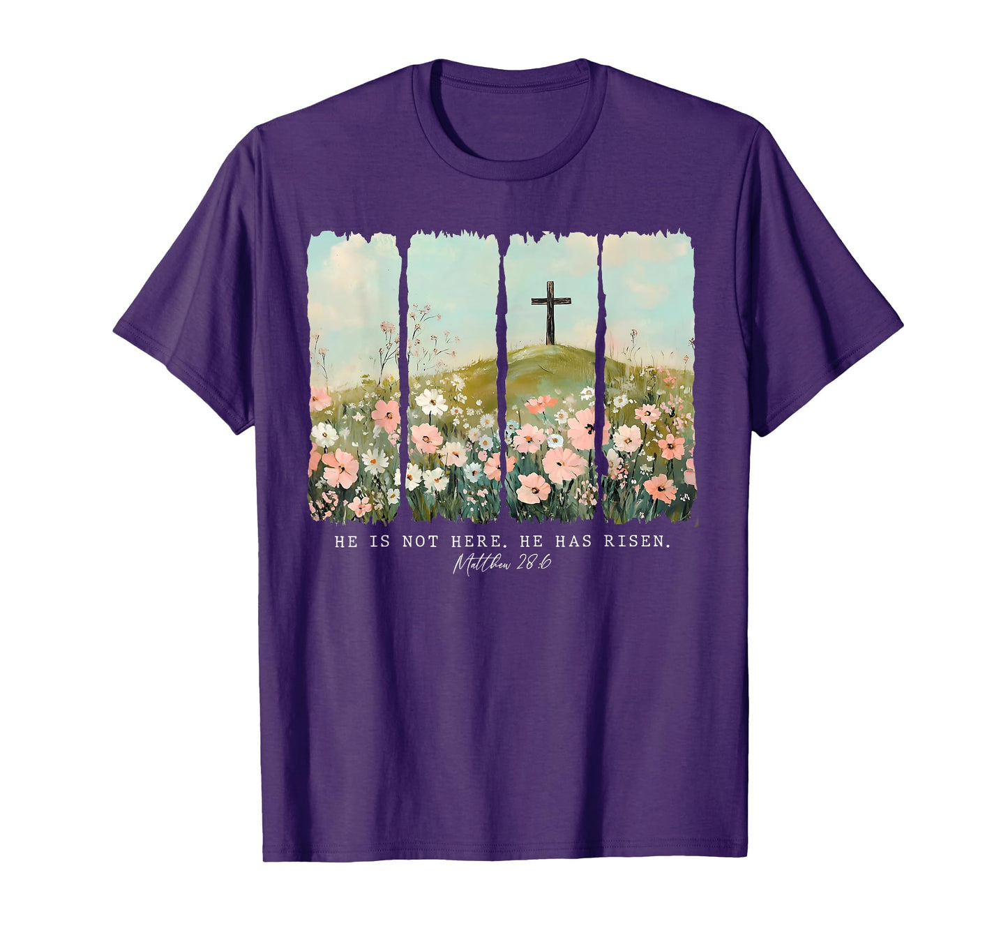 He Is Not Here He Has Risen Jesus Christian Happy Easter T-Shirt