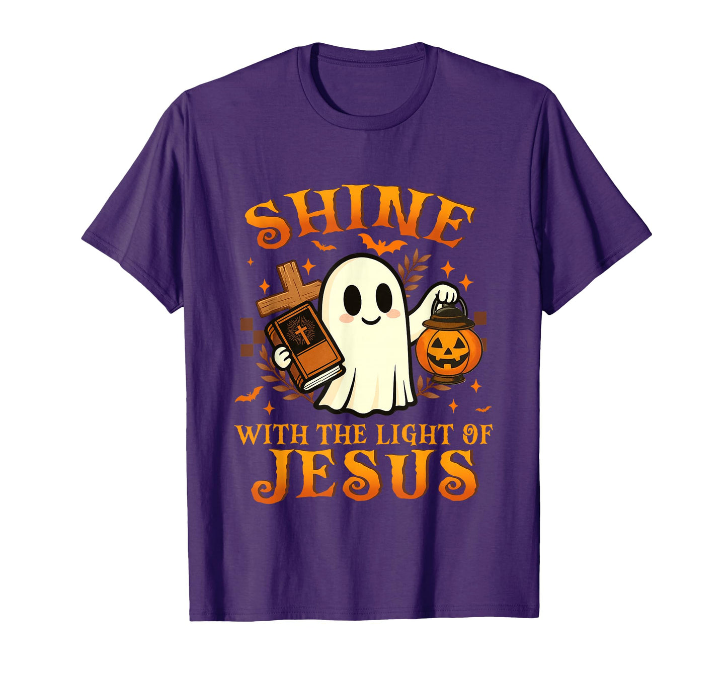 Shine with The Light of Jesus Christian Halloween Pumpkin T-Shirt