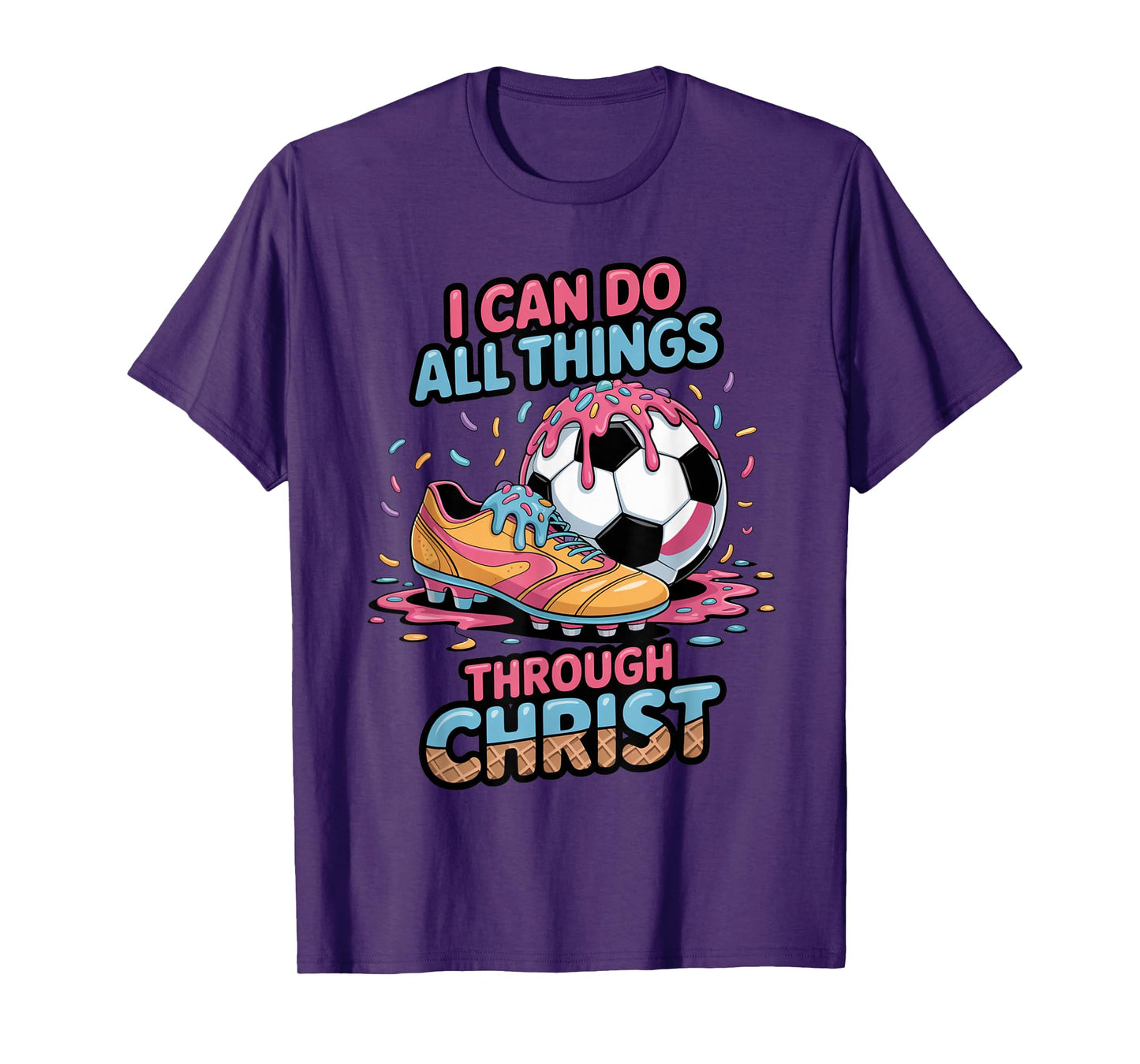 Soccer Shirts Boys Kids Girls Philippians 4:13 Soccer Shirt T-Shirt