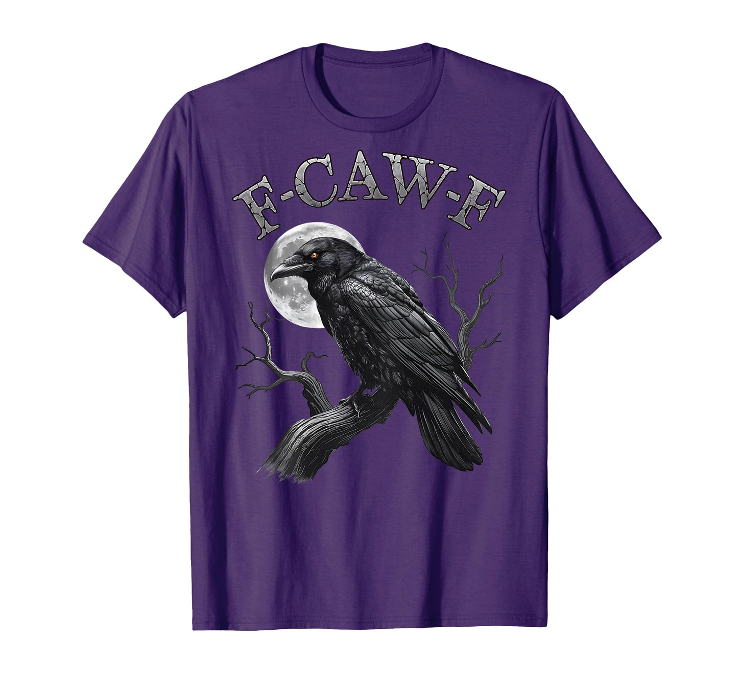 Black Crow, F-Caw-F Funny Black Bird Moon Gothic Adult Humor T-Shirt