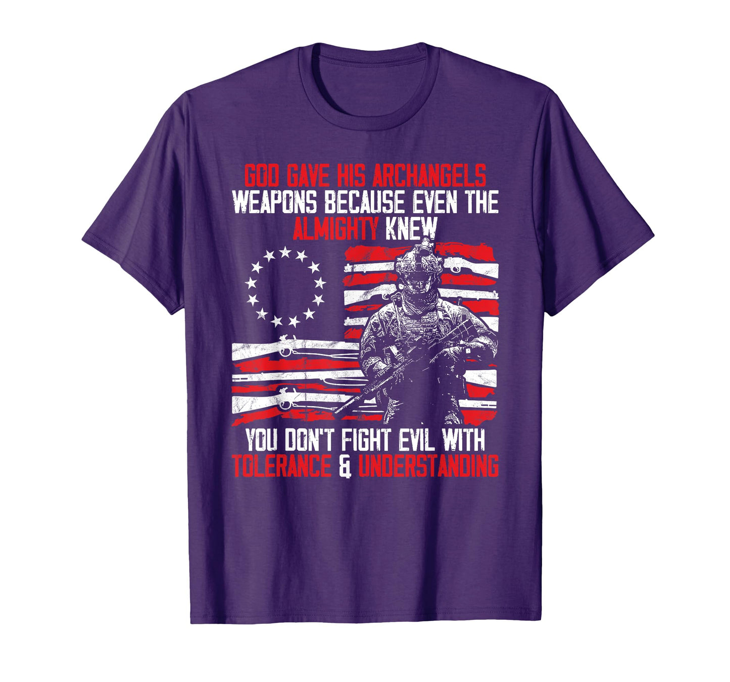 God Gave His Archangels Weapons Gun Soldier Veteran Day Gift T-Shirt