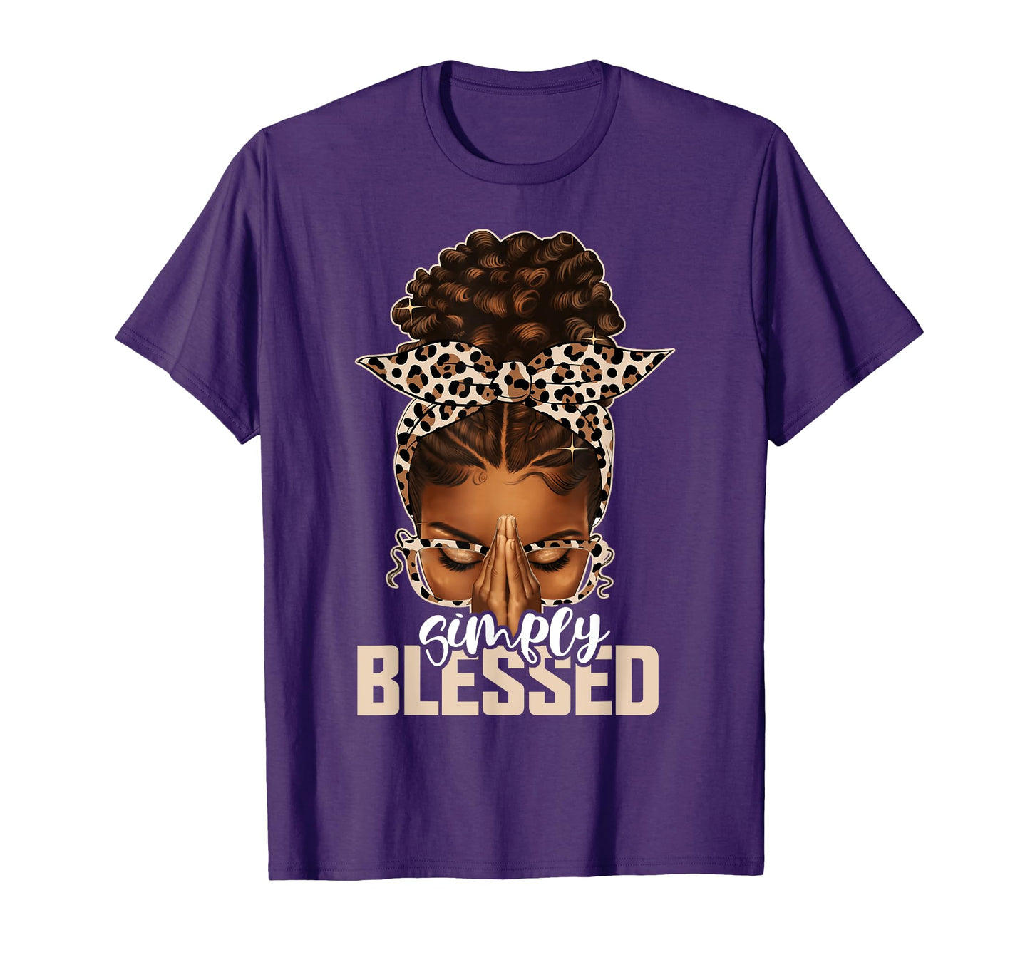 Blessed Black Woman Praying Afro African American Christian T-Shirt