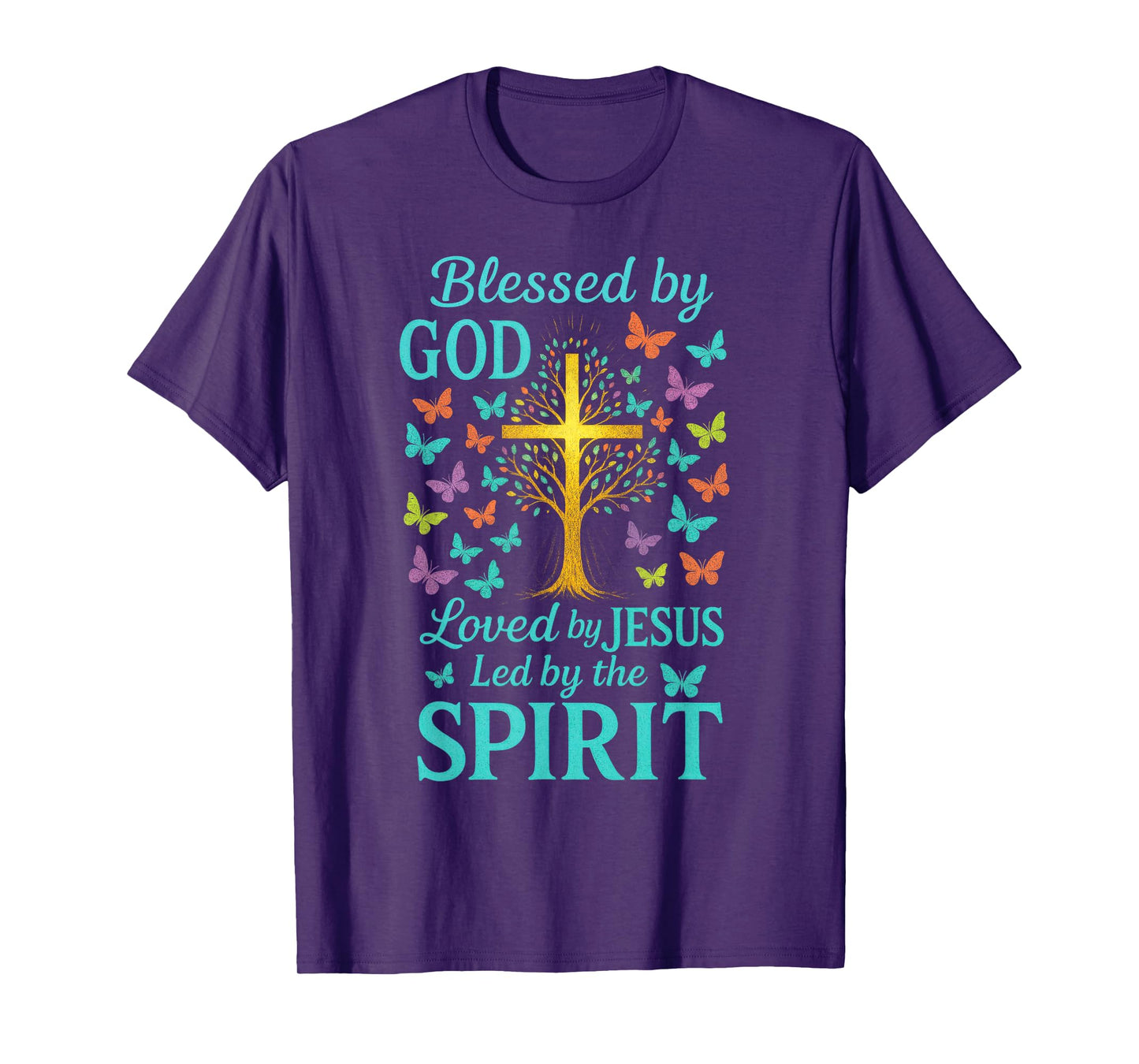Blessed by God - Christian Faith Cross T-Shirt