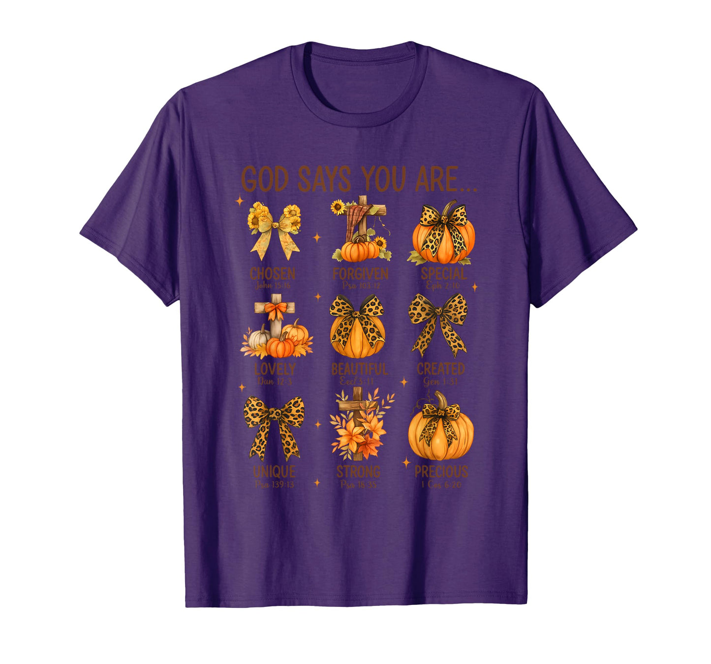God Says You are, Fall Coquette Bow, Fall Autumn Costume T-Shirt