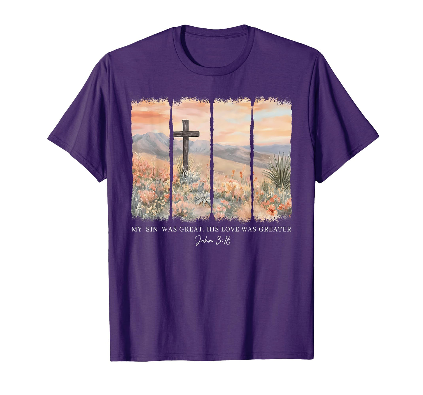Floral Christian My Sin Was Great But His Love Was Greater T-Shirt