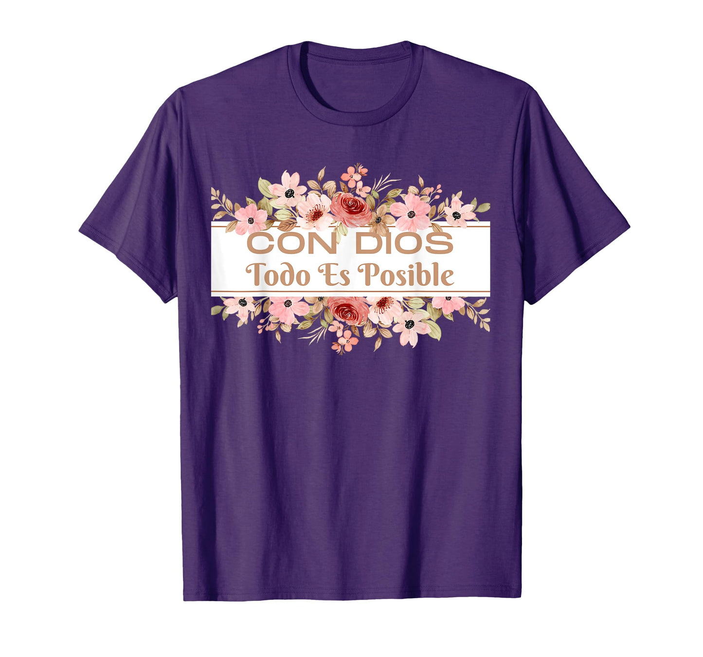 Christian Bible Verse in Spanish Con Dios Todo Es Posible T-Shirt