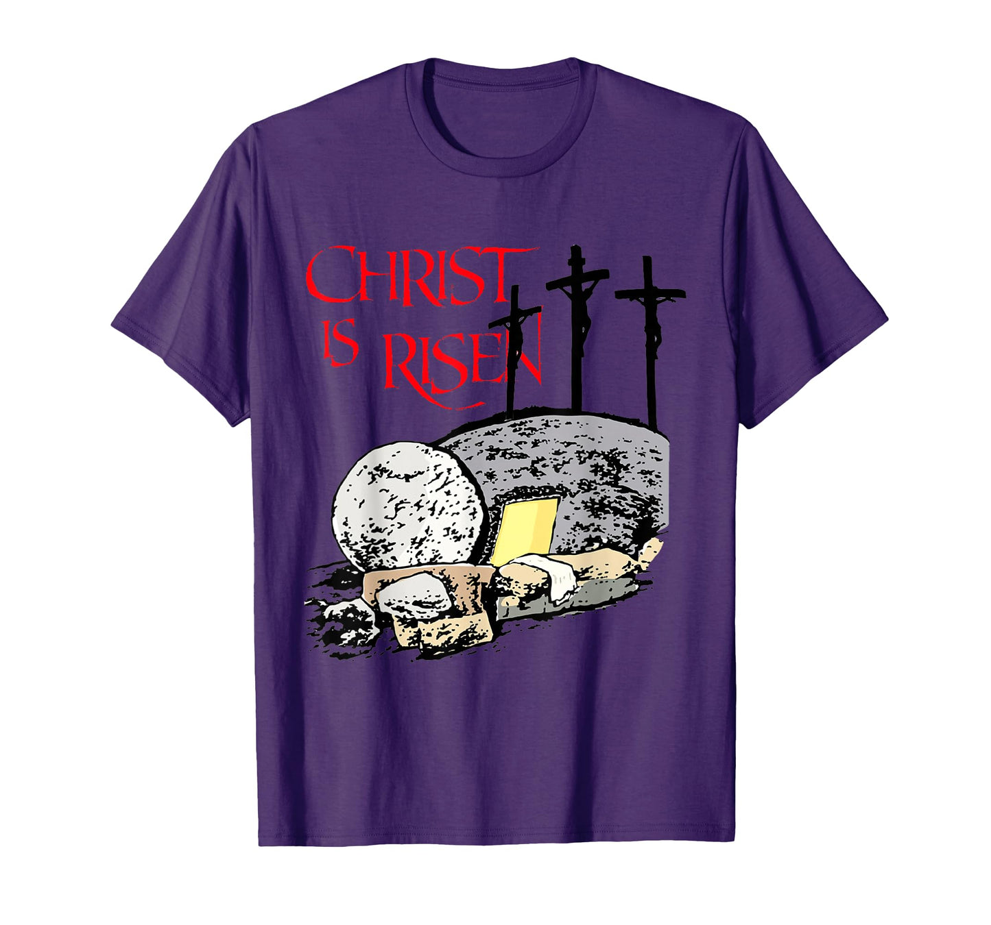 Christ Is Risen Empty Tomb Cross Jesus Risen Easter Men T-Shirt