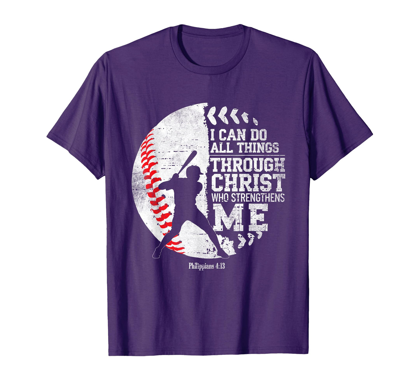 Christian Baseball I Can Do All Things Religious Faith T-Shirt