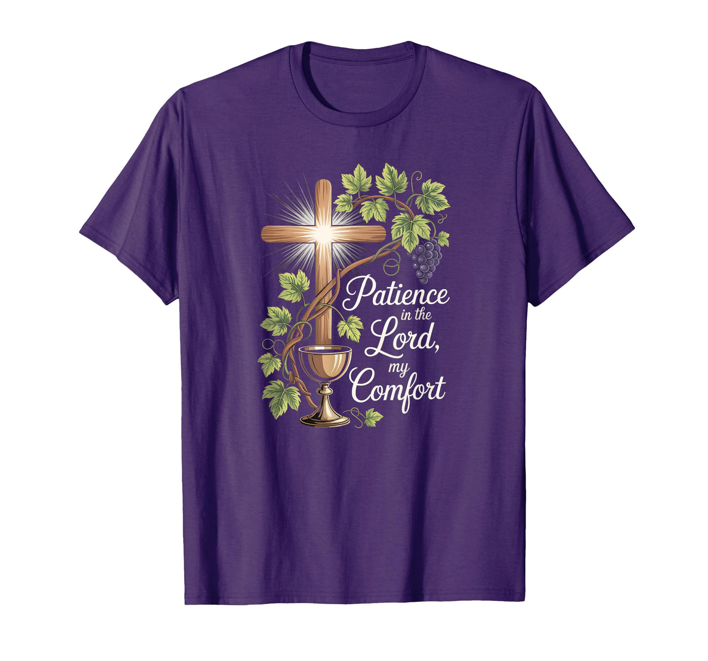 Patience in The Lord Comfort Christian Faith Cross T-Shirt