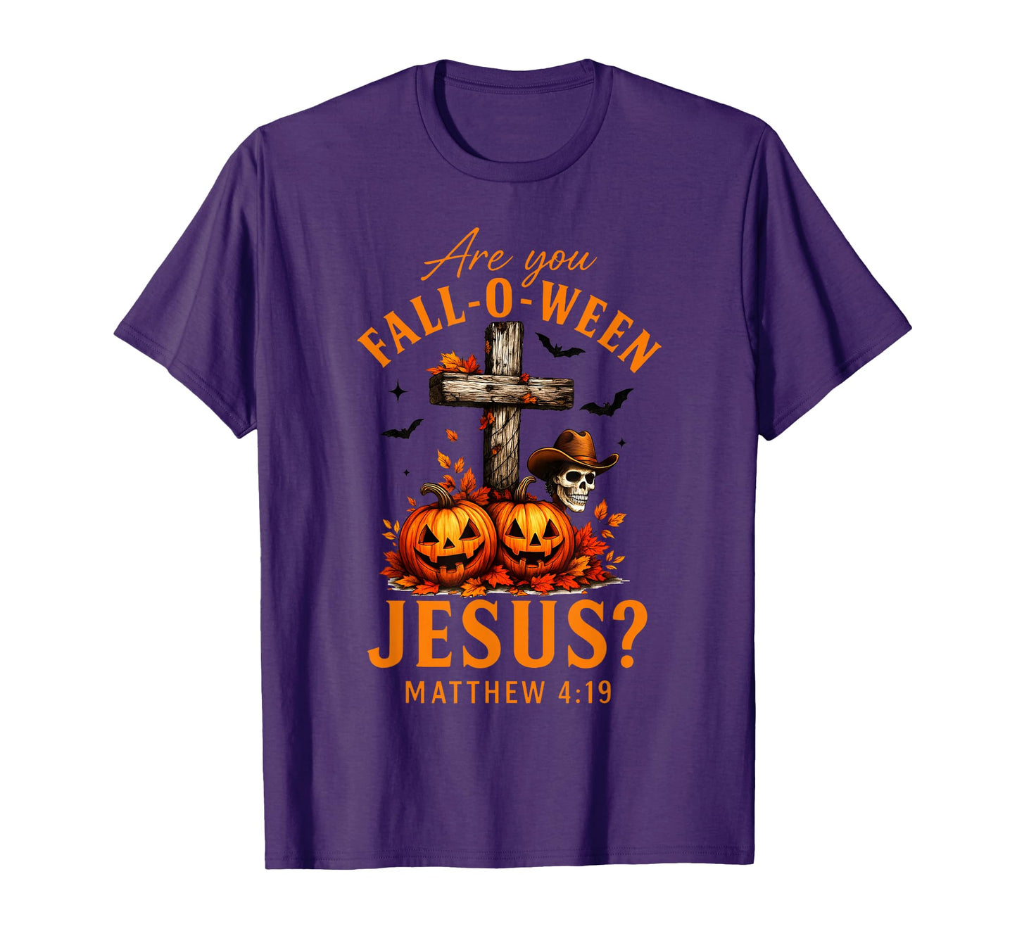 are You Fall-O-Ween Jesus Christian Halloween Pumpkin Cross T-Shirt