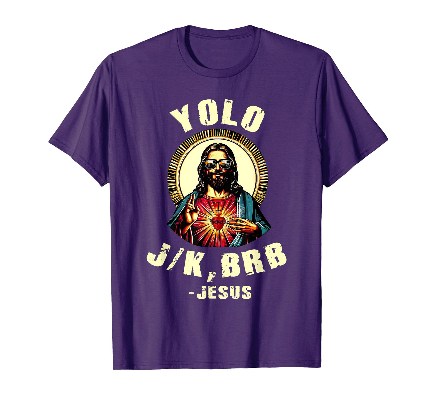 Yolo Jk Brb Jesus Funny Easter Day Bible Vintage Christian T-Shirt