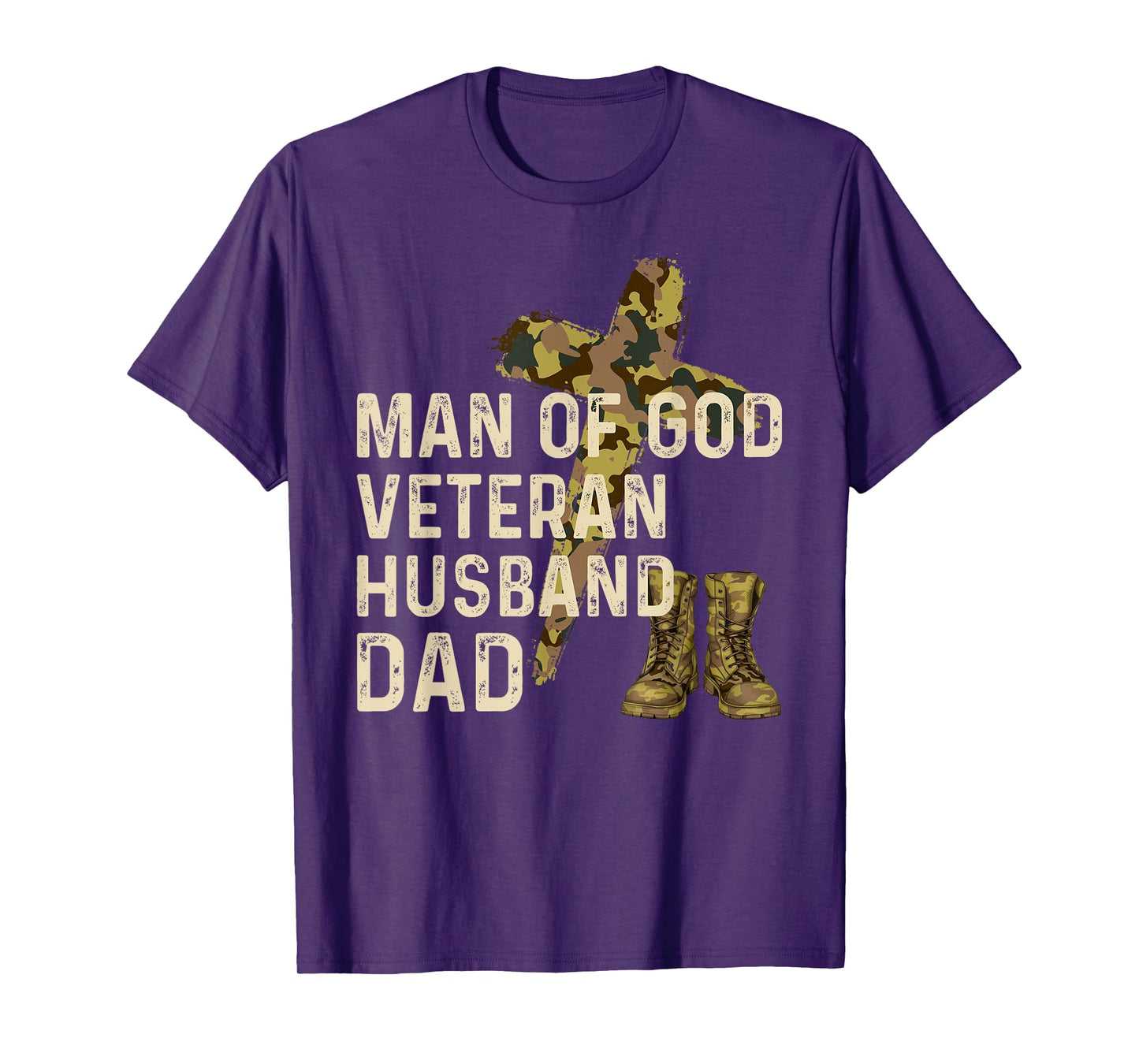 Man Of God Veteran Husband Dad Christian Jesus Camouflage T-Shirt