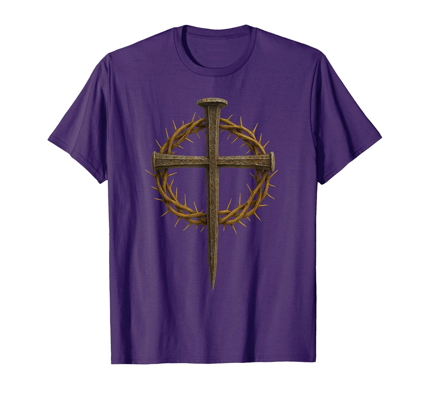 Crown of Thorns Nail Cross Christian Faith Jesus is King T-Shirt