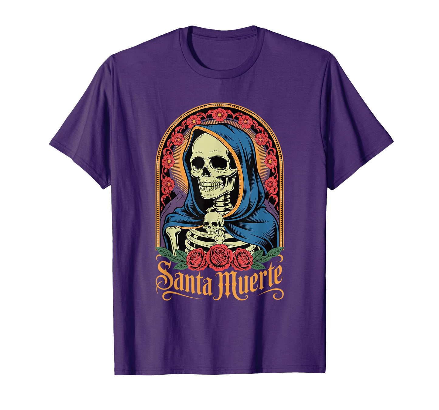 La Santa Muerte Mexican Folk Saint Devotional Religious Art T-Shirt