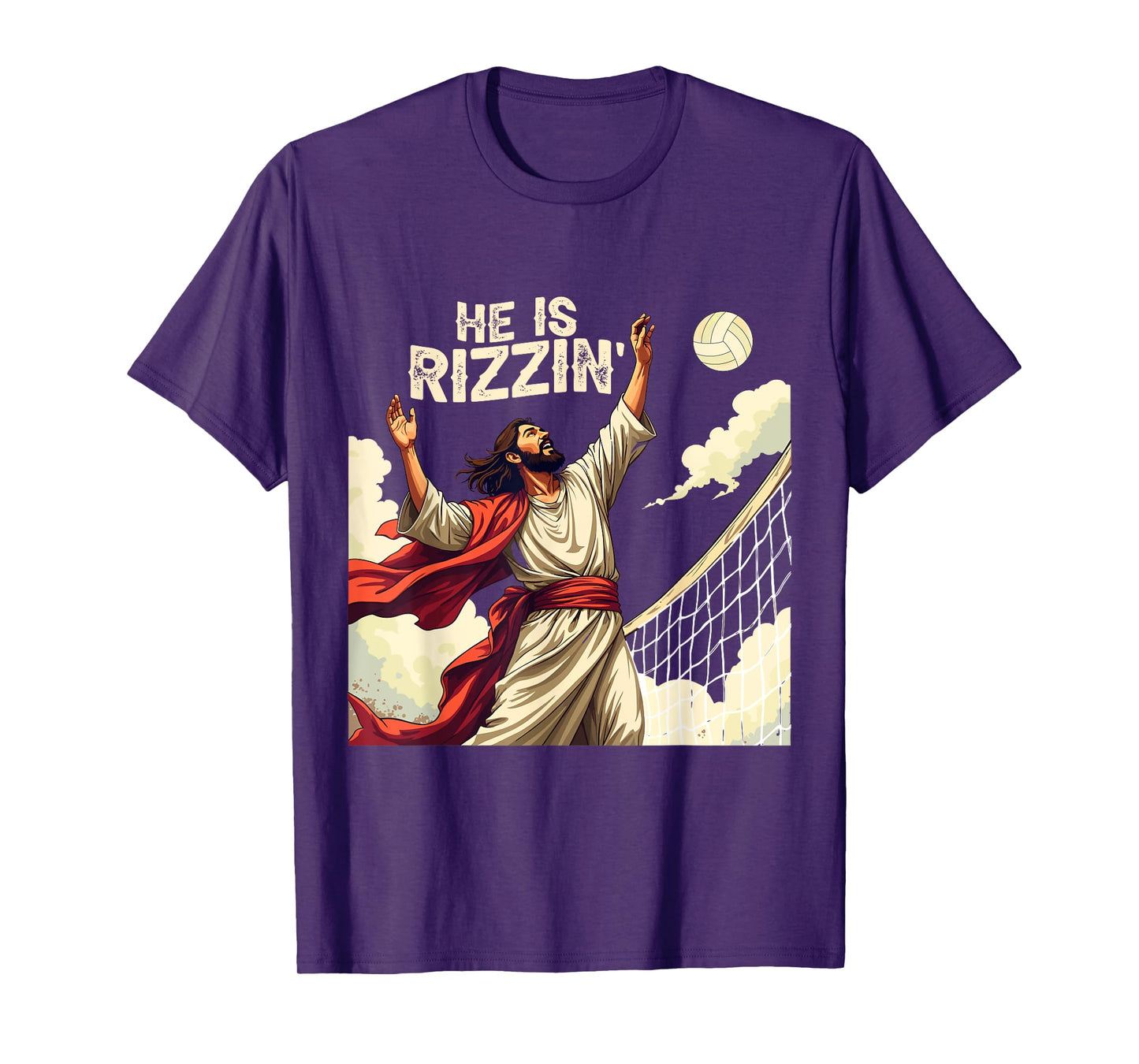 He Is Rizzin Jesus Meme Quote Shirt Funny Volleyball Lover T-Shirt