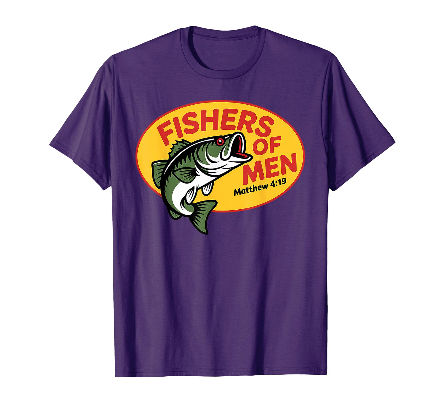 Fishers of Men Matthew 4:19 Christian Fishing Bible Verse T-Shirt
