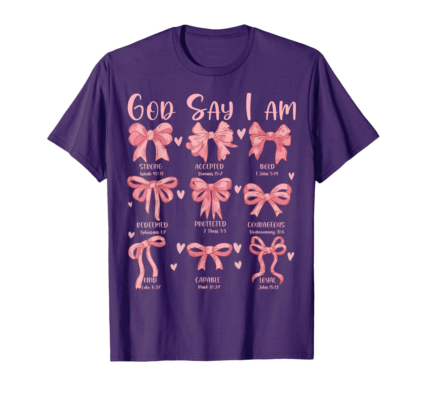 Cute God Say I Am Coquette Bow Christian Girls Jesus Church T-Shirt