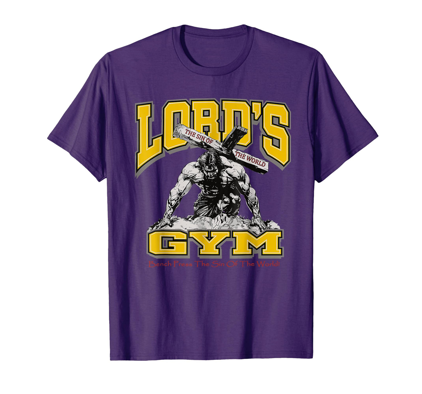 Lords Gym Bench Press The Sin Of The World, Christian Jesus T-Shirt