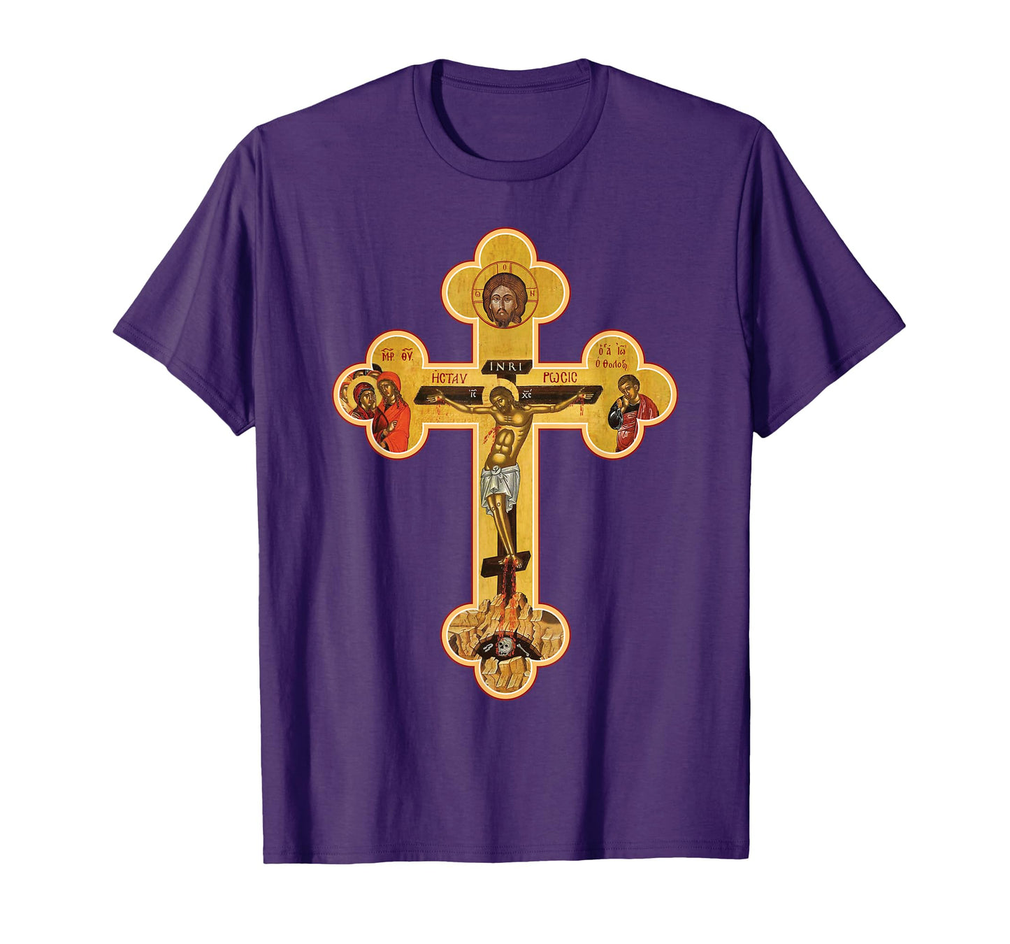 Greek Orthodox Jesus Christ Cross Icon T-Shirt