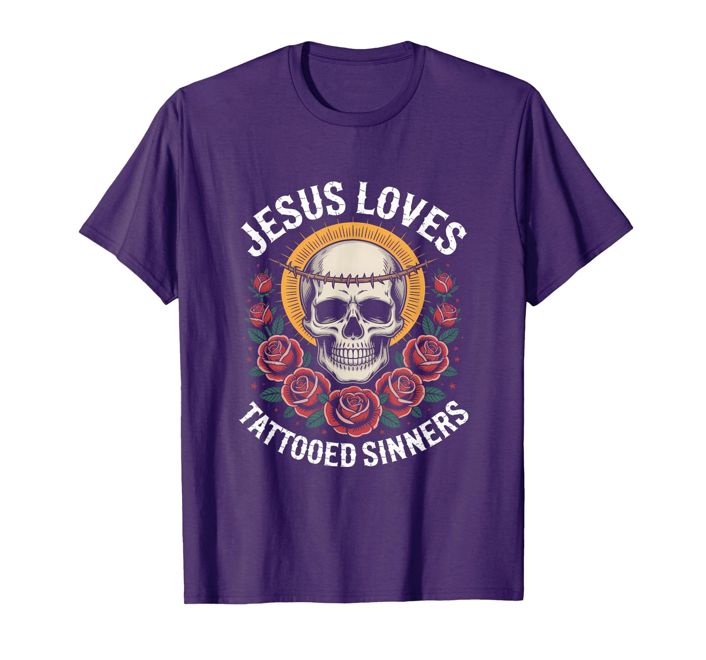Jesus Loves Tattooed Sinners Christian Faith Inked Tattoo T-Shirt