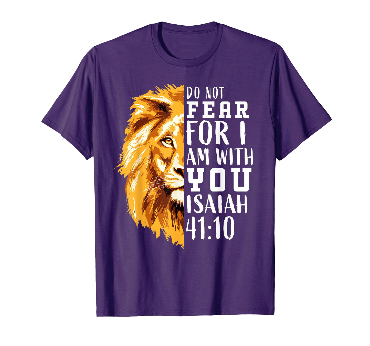 Christian Religious Bible Verse Sayings Lion Fear Scripture T-Shirt