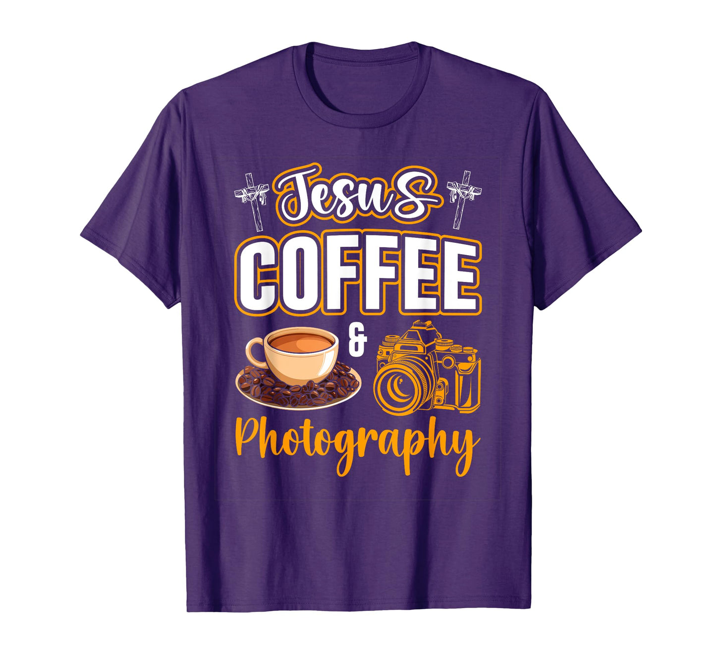 Jesus Coffee and Photography Funny Photographer Camera T-Shirt
