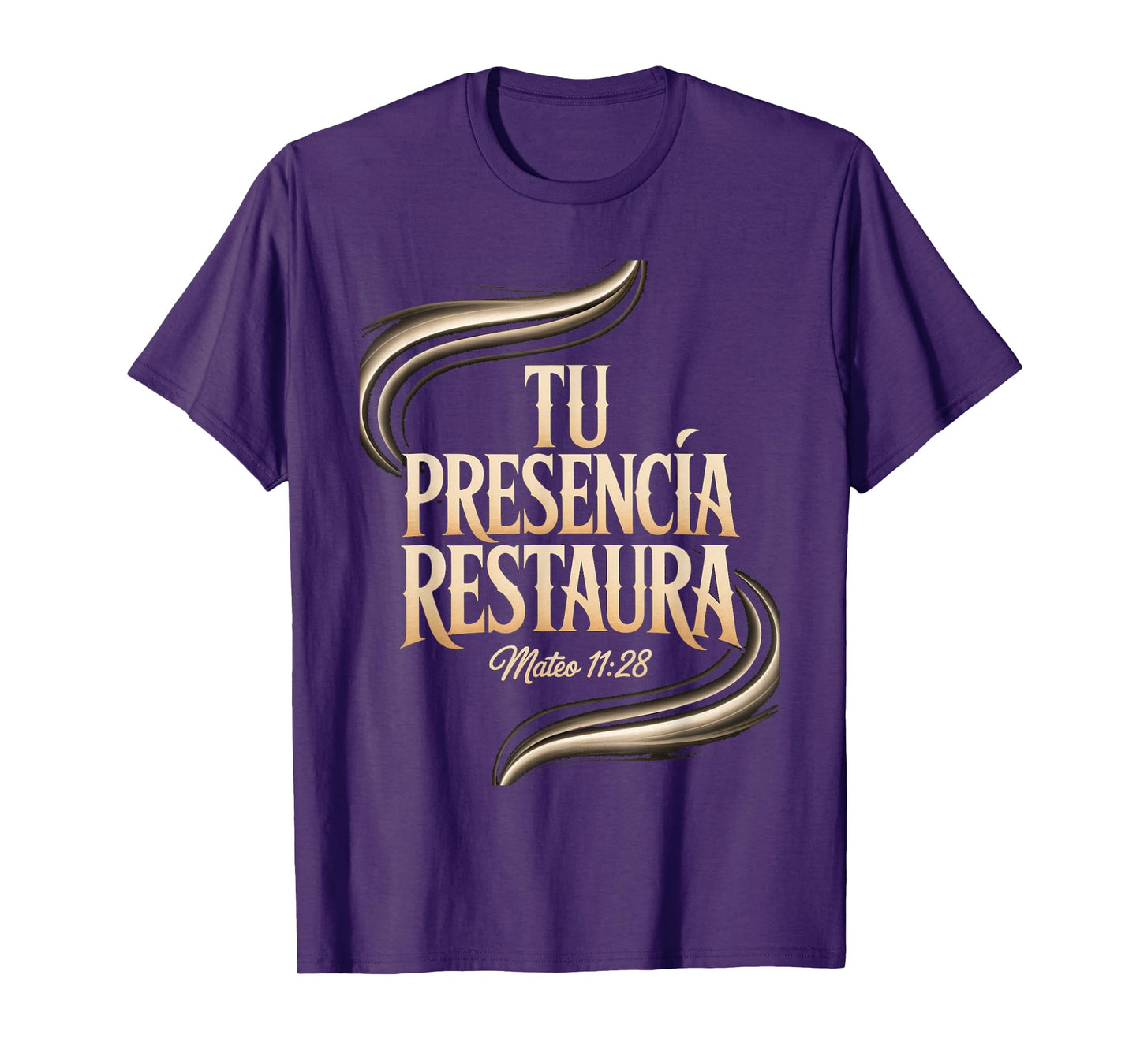 Mateo 11:28 – Tu Presencia Restaura Christian Bible Verse T-Shirt