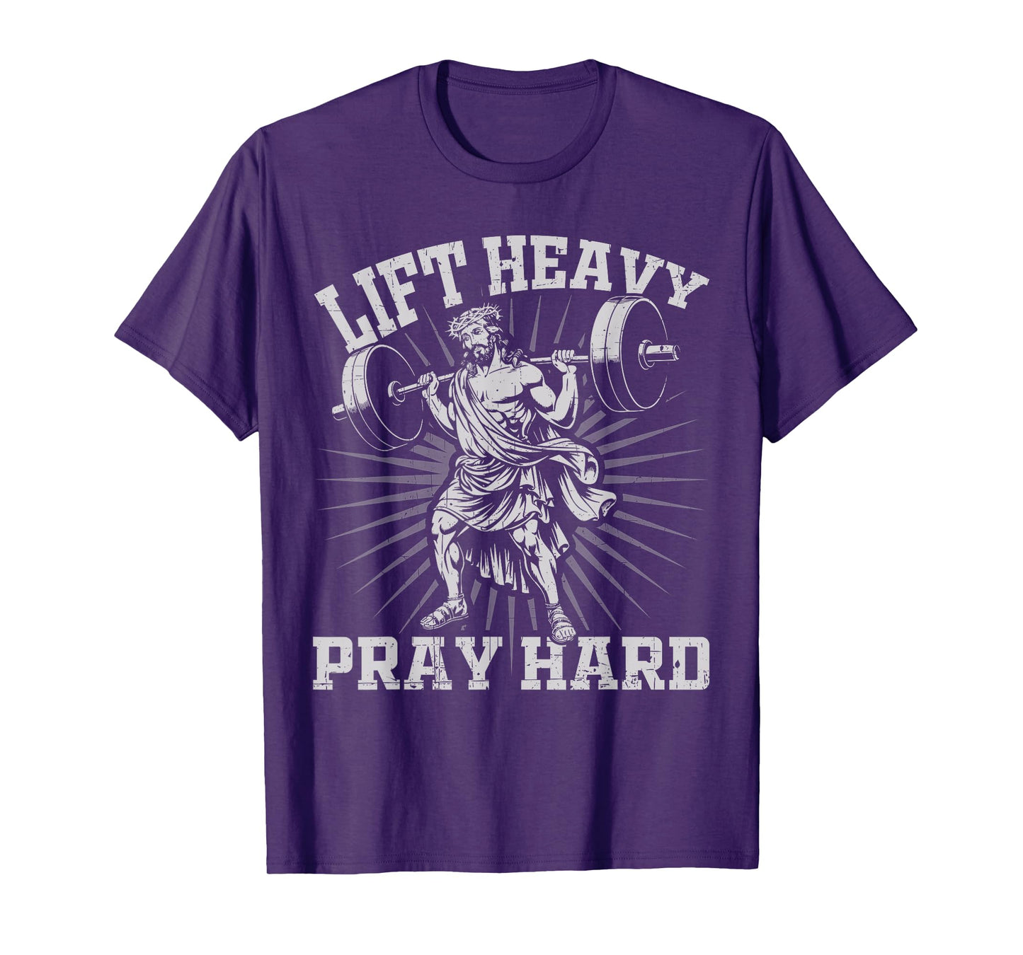 Funny Lift Heavy Pray Hard Jesus Christian Gym Pump Cover T-Shirt