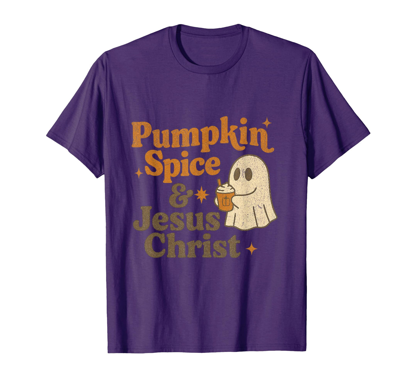Jesus Christ Coffee and Fall Vibes Pumpkin Halloween T-Shirt