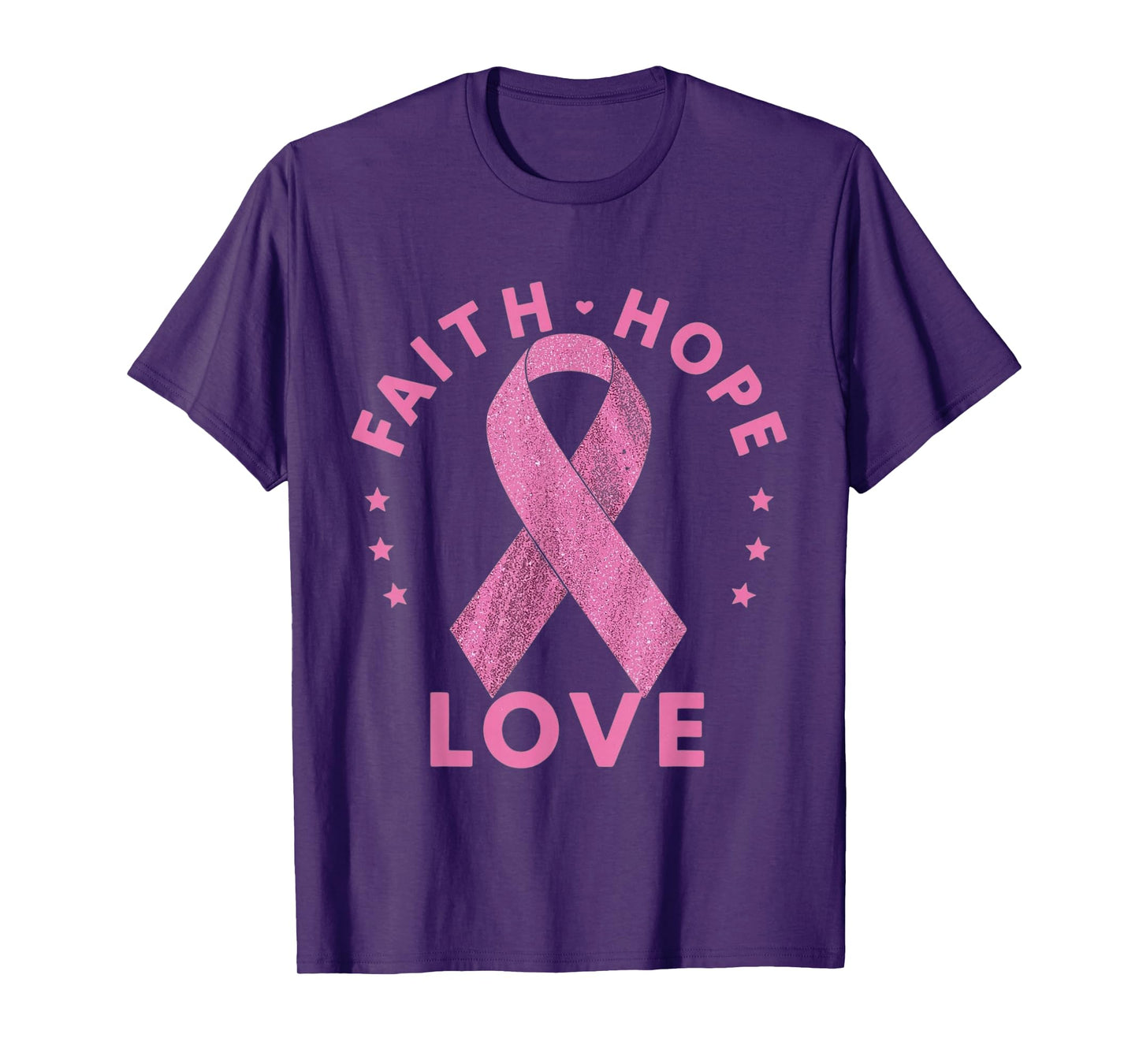 Faith Hope Love Breast Cancer Awareness Pink Ribbon Support T-Shirt