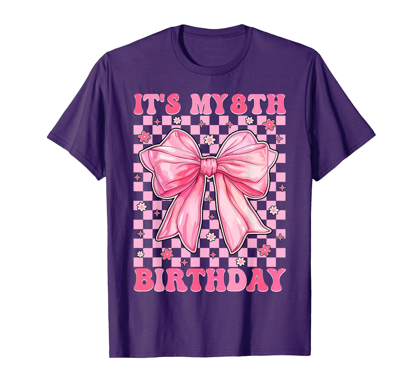 Birthday Girls Pink Coquette Bow It's My 8Th Birthday Girl T-Shirt